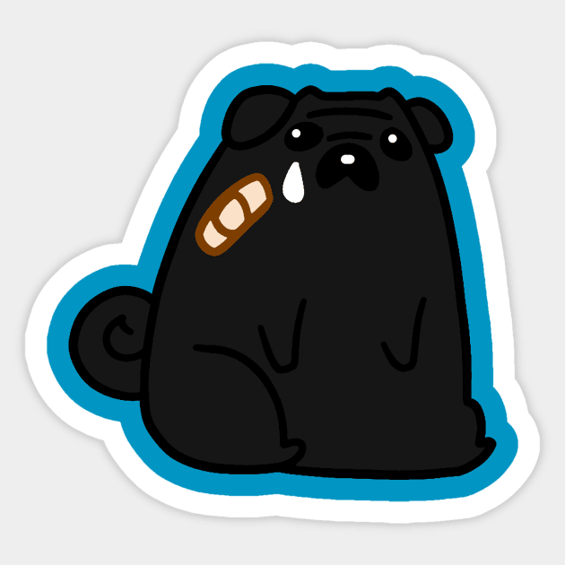 Sad black pug outlet